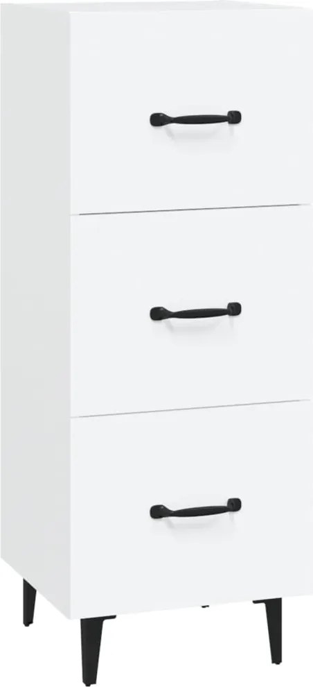 vidaXL Servantă, alb, 34,5x34x90 cm, lemn compozit