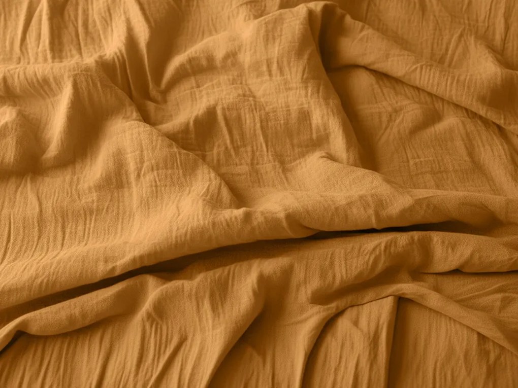 Lenjerie de pat din muselin MOSSARI mustar Dimensiunile lenjeriei: 70 x 90 cm | 140 x 200 cm