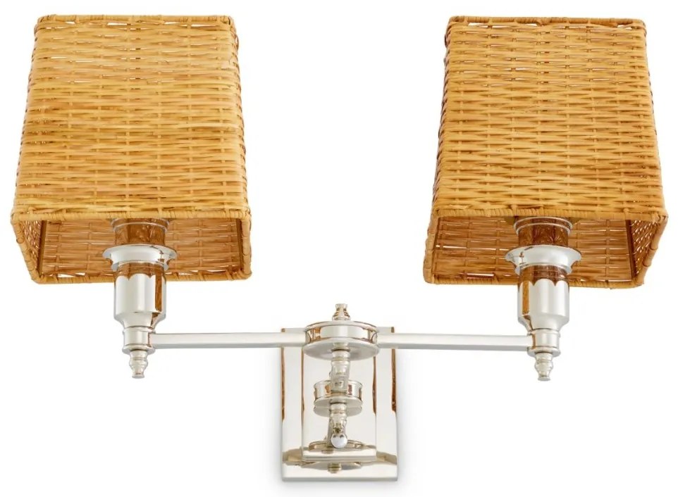 Aplica de perete LUX cu abajur din ratan Lexington nickel