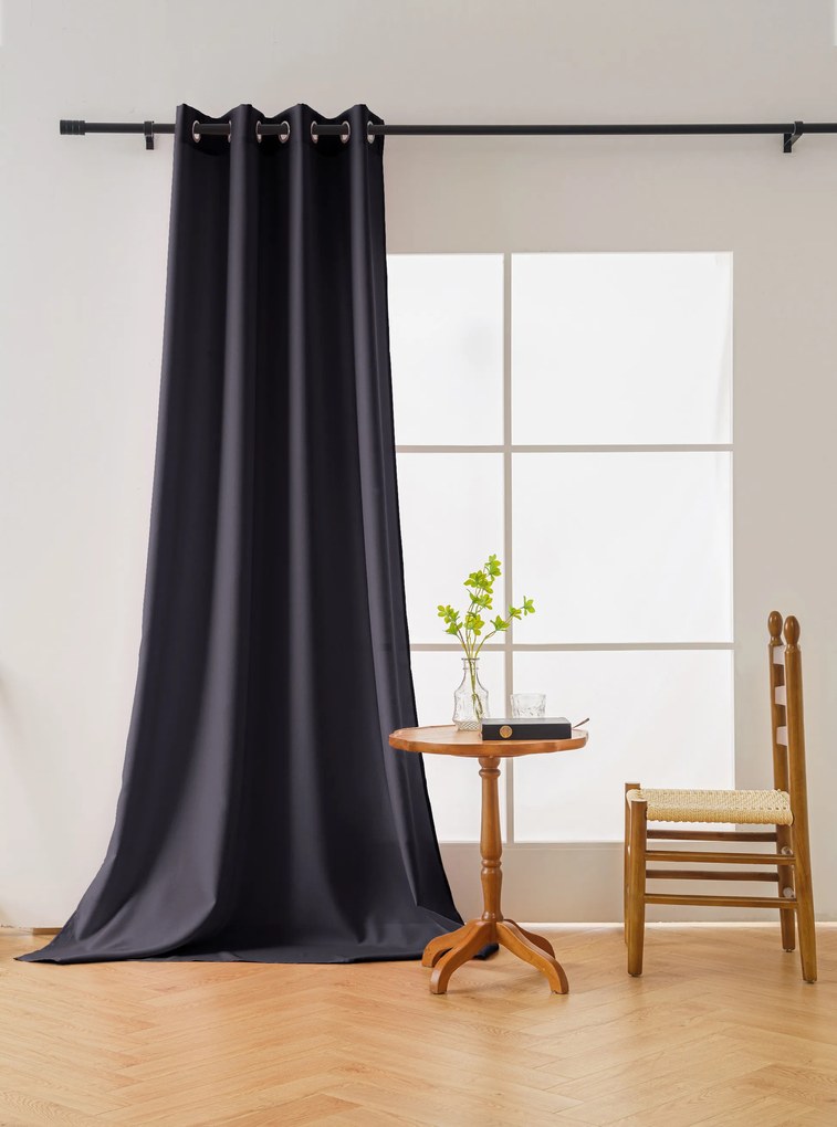 Draperie gri inchis OXFORD 140x250 cm Agatat: Inele metalice