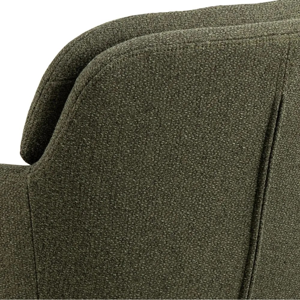 Scaun de sufragerie kaki cu cotiere tapițat Dora – Actona