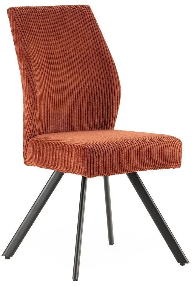 Scaune de dining portocalii 2 buc. din catifea reiată Anibal – Marckeric