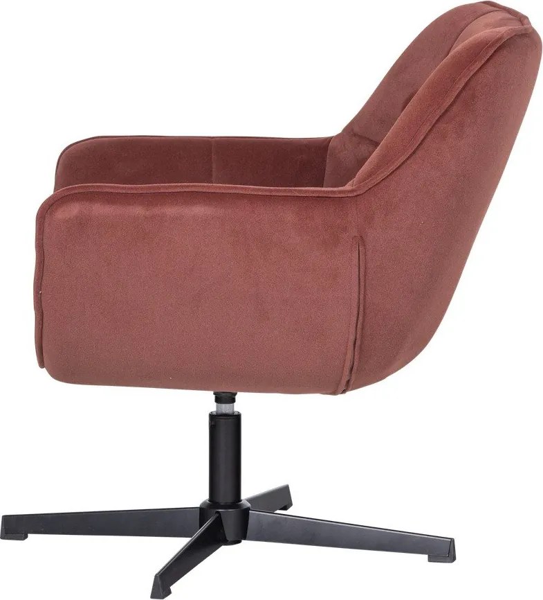 Fotoliu teracotă pivotant cu tapițerie din catifea Wibo – WOOOD