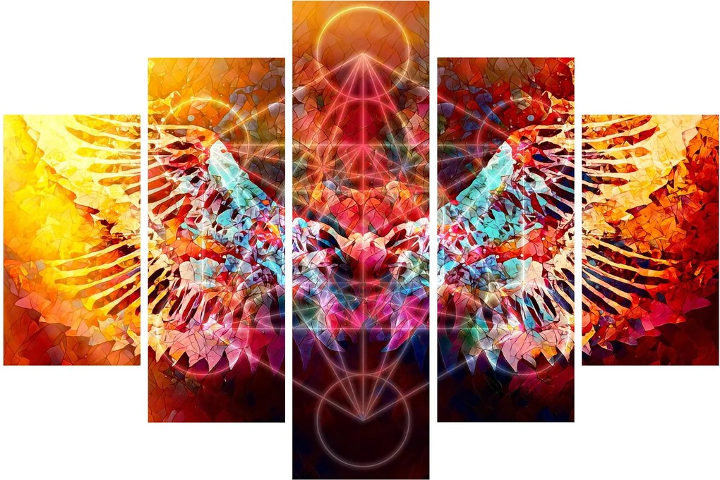 Tablou - Merkaba cu aripi, abstracție (150x105 cm)