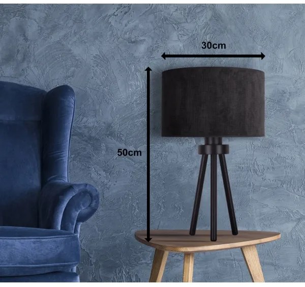 Lampă de masă Duolla LYON 1xE27/15W/230V d. 30 cm negru