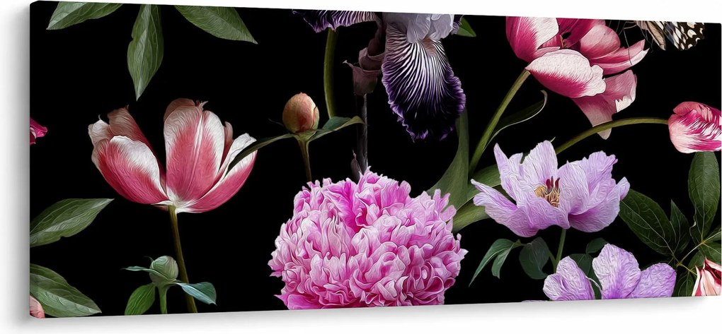 Tablou - Ilustrație de flori (120x50 cm)