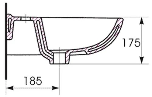 Lavoar baie suspendat alb lucios 50 cm Cersanit President 500x435 mm