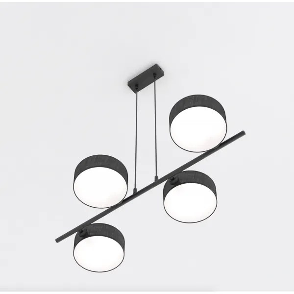 Lustră suspendată pe cablu DRUMZ 4xE14/10W/230V negru