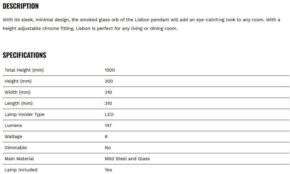 Lustra, Pendul LED design modern minimalist Lisbon fumuriu