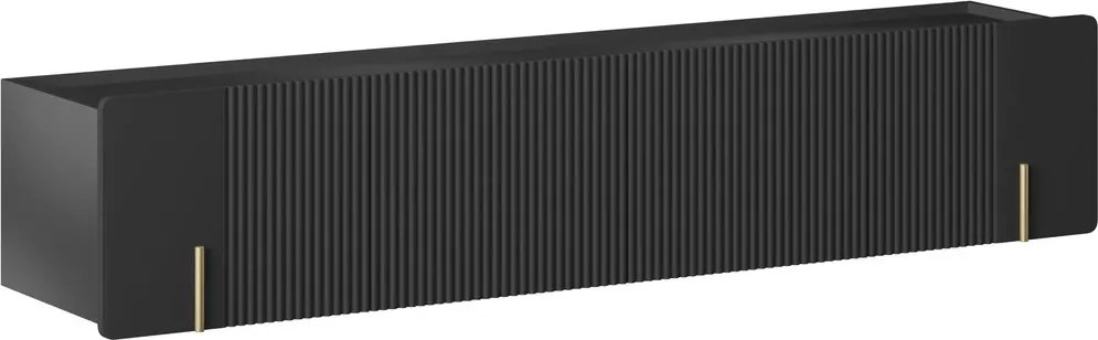 Dulap TV Malmi 200 cm suspendată - negru mat / auriu