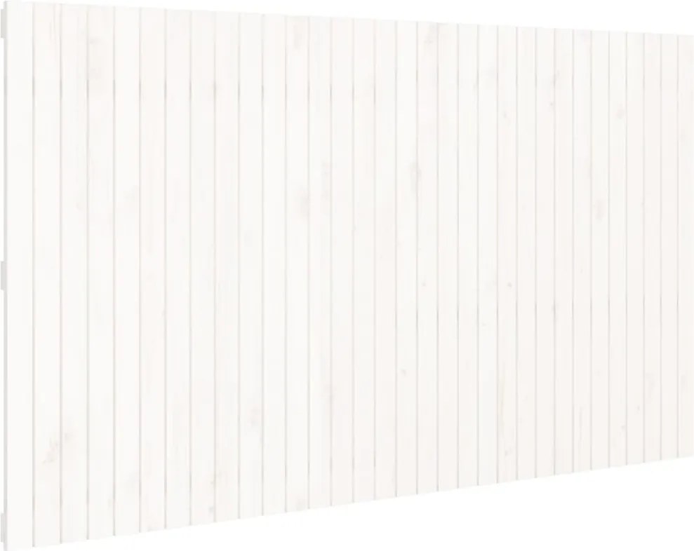 vidaXL Tăblie de pat pentru perete, alb, 204x3x110 cm, lemn masiv pin