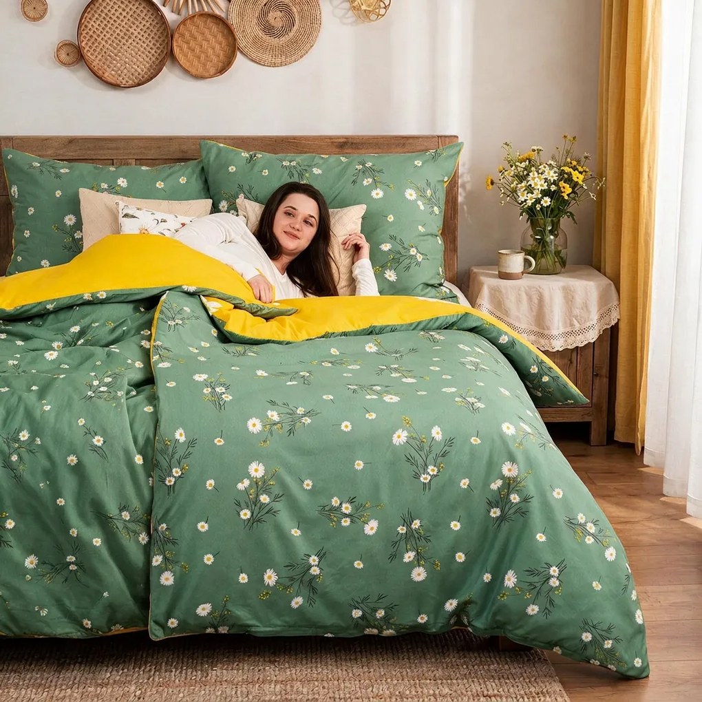 Lenjerie de pat 4Home Meadow din bumbac, 220 x 200 cm, 2 buc. 70 x 90 cm