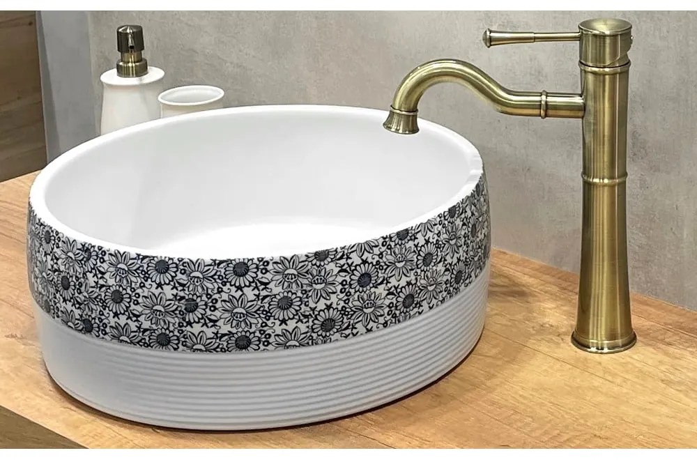 Chiuvetă albă rotundă din ceramică ø 41 cm Priori – Sapho