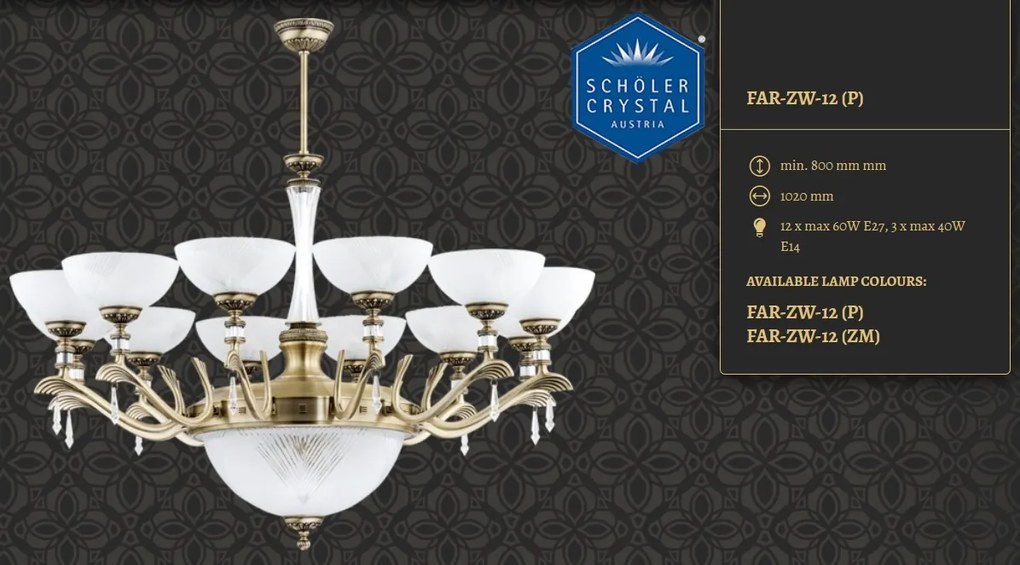 Candelabru 12 brate design clasic realizat manual Farini