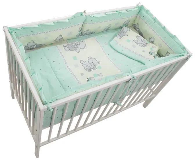 MyKids  Lenjerie Teddy Toys Turquoise 4+1 Piese M2 140x70