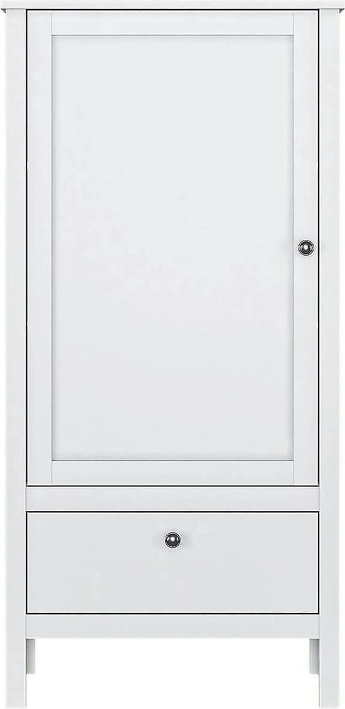 Dulap OLE, alb, PAL laminat, cu o usa si un sertar, 65x37x135 cm
