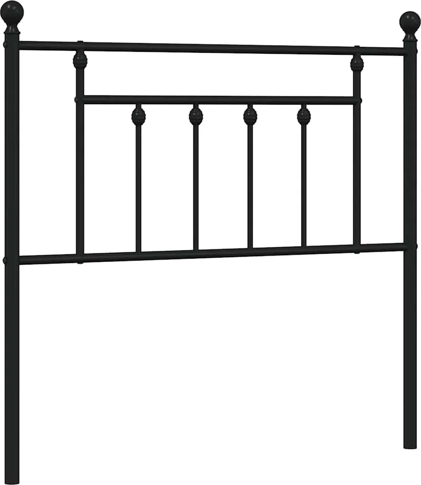 vidaXL Tăblie de pat de schimb metalică, negru, 90 cm
