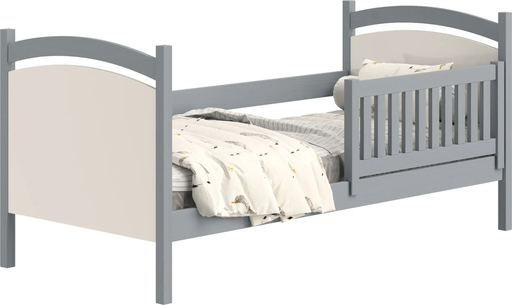 Pat copii cu tablă de scris Amely 80x180 - culoare gri