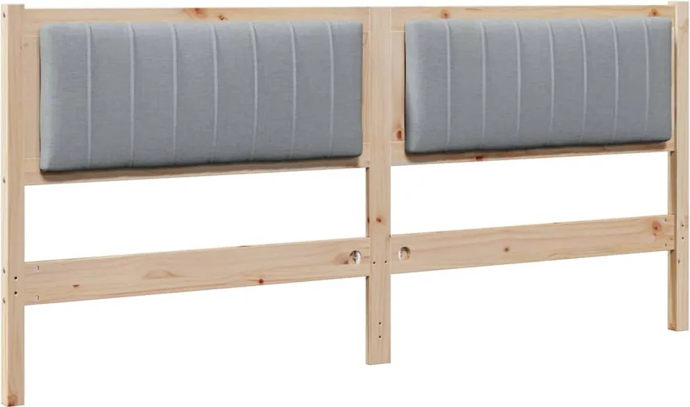 vidaXL Tăblie tapițată cu headboard Maro 180 cm Lemn de pin masiv