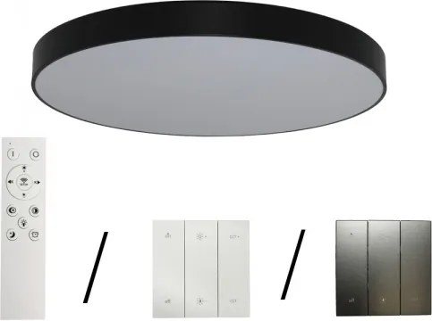 Plafonieră LED 200W/230V 3000/4000/6500K Ø 100 cm neagră