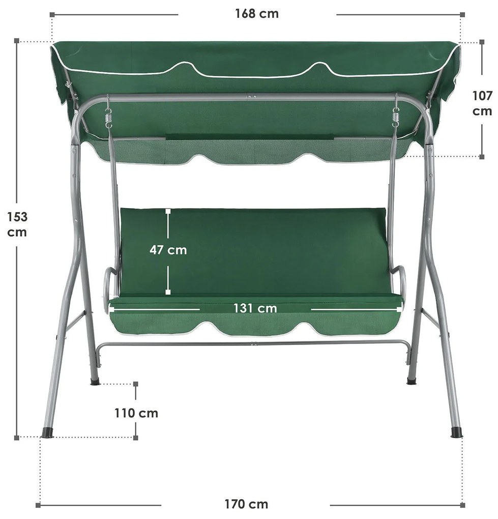 Juskys Leagăn de grădină Cecina - verde