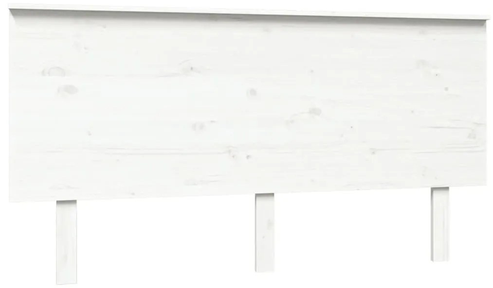 819176 vidaXL Tăblie de pat, alb, 154x6x82,5 cm, lemn masiv de pin