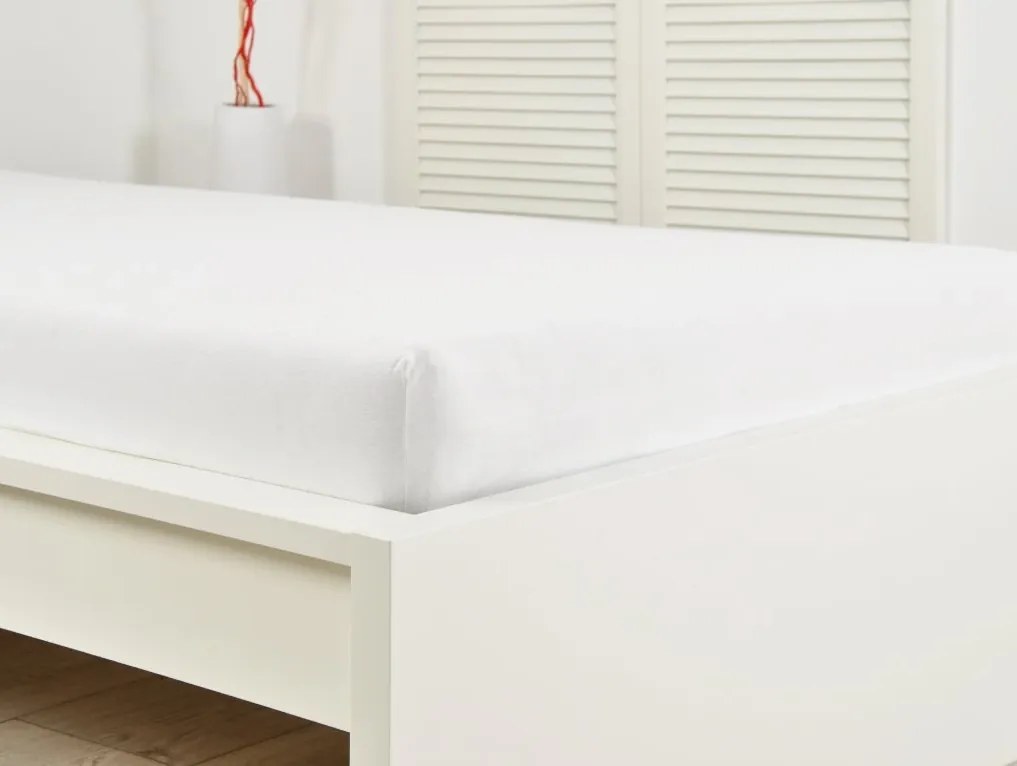 Cearceaf jersey pentru patutul copilului EXCLUSIVE 60x120 cm alb