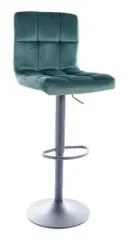 Scaun Bar Catifea C105, Verde Bluvel 78