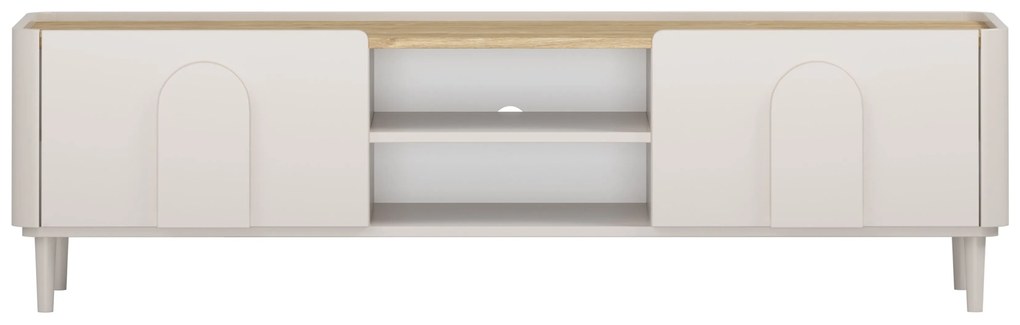 Comodă TV Amilio 170 cm cu sertar - cashmere / stejar uleiat / mânere cashmere