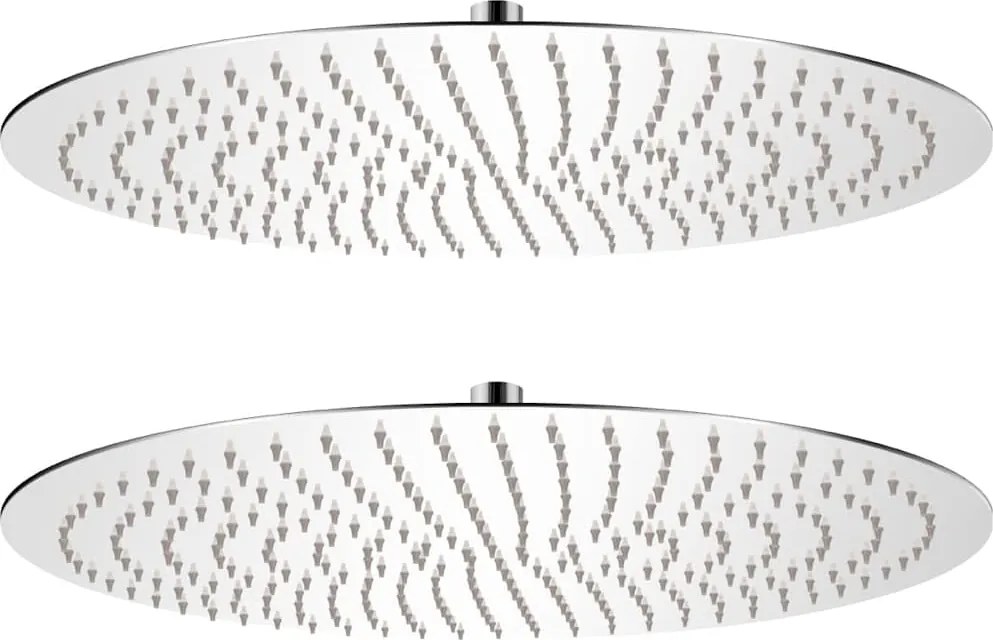 vidaXL Cap de duș tip ploaie, 2 buc., Ø 50 cm, oțel inoxidabil