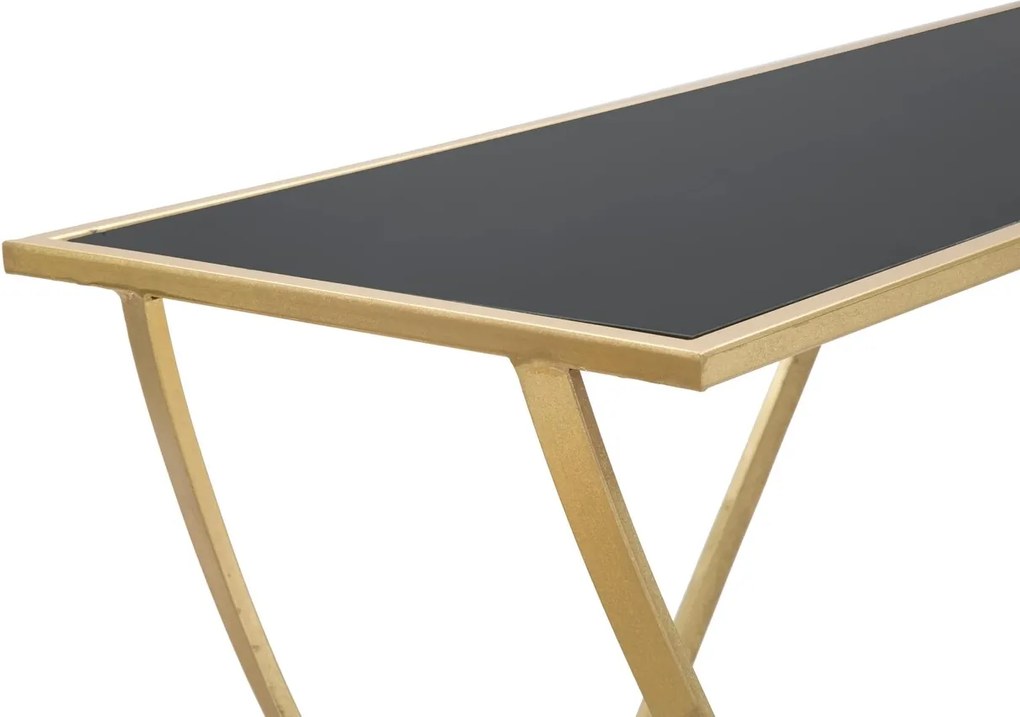 Consola Ring, Mauro Ferretti, 120x40x79 cm, fier, negru/auriu