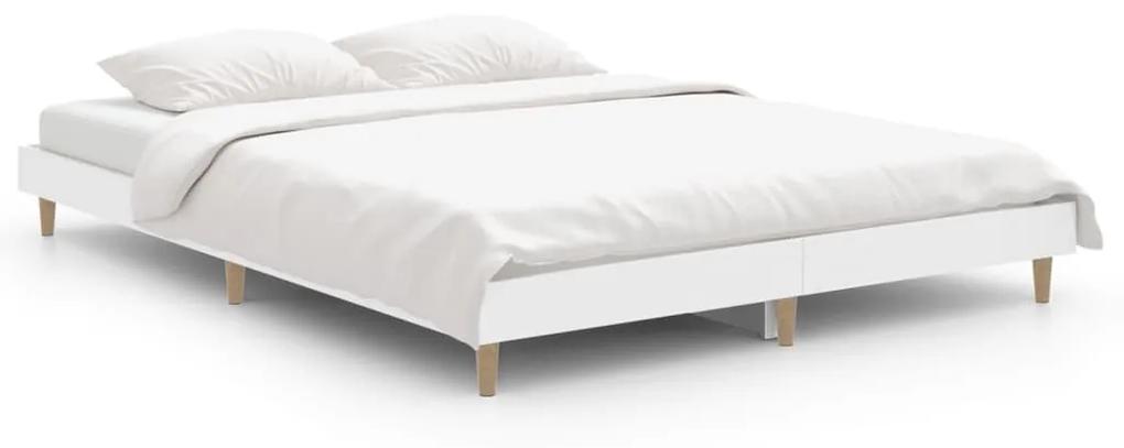 832069 vidaXL Cadru de pat, alb, 140x190 cm, lemn prelucrat