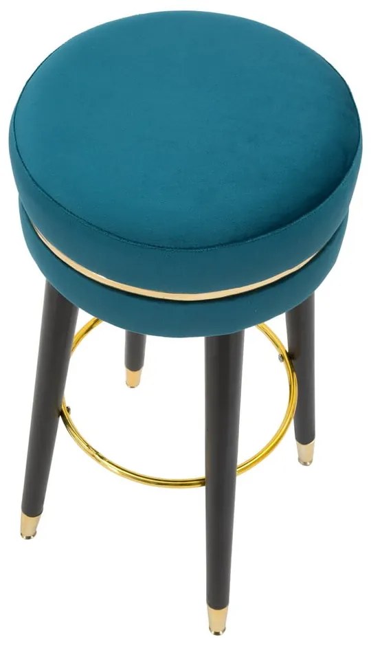 Scaun de bar turcoaz tapițat (înălțime șezut 74 cm) Paris – Mauro Ferretti