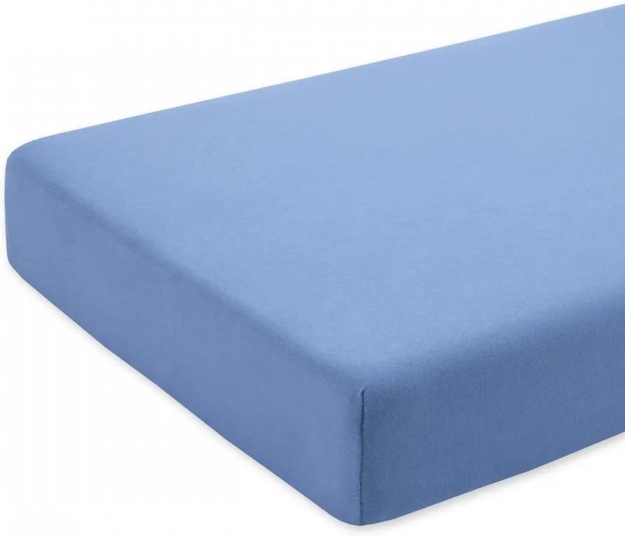 Cearceaf albastru cu elastic pentru saltea 60 x 120 cm