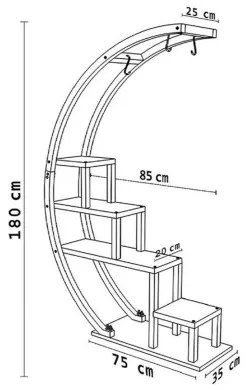 Suport de flori GARDEN 180x85 cm maro/negru