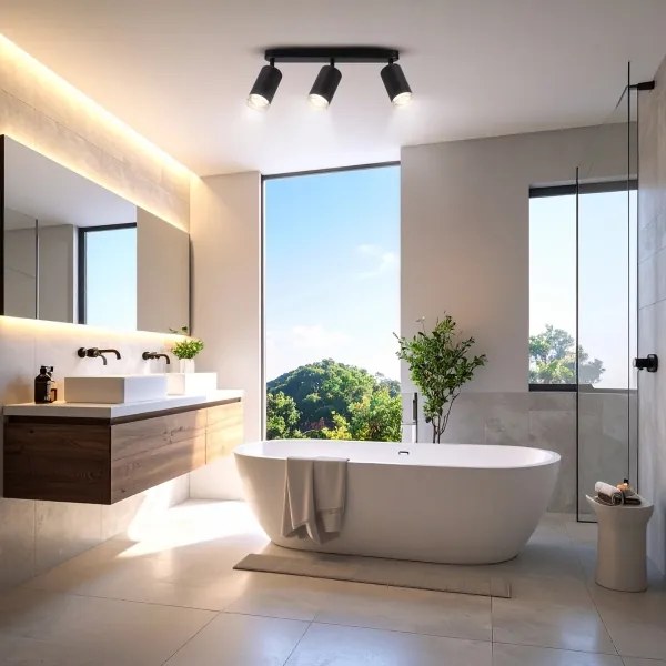 Spot pentru baie Brilagi SELE 3xGU10/30W/230V IP44 negru