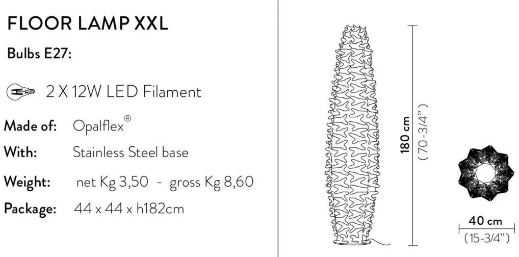 Lampadar design Art Deco realizat manual Cactus XXL Gold