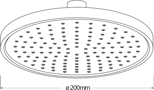 Pălărie de duș Aqualine d. 20 cm negru mat
