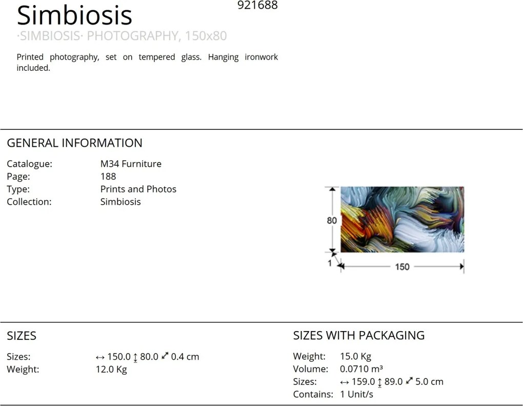 Tablou decorativ Simbiosis, 150x80cm SV-921688