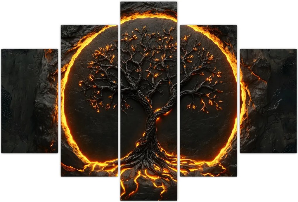 Tablou – Arborele vieții în lavă II. (150x105 cm)