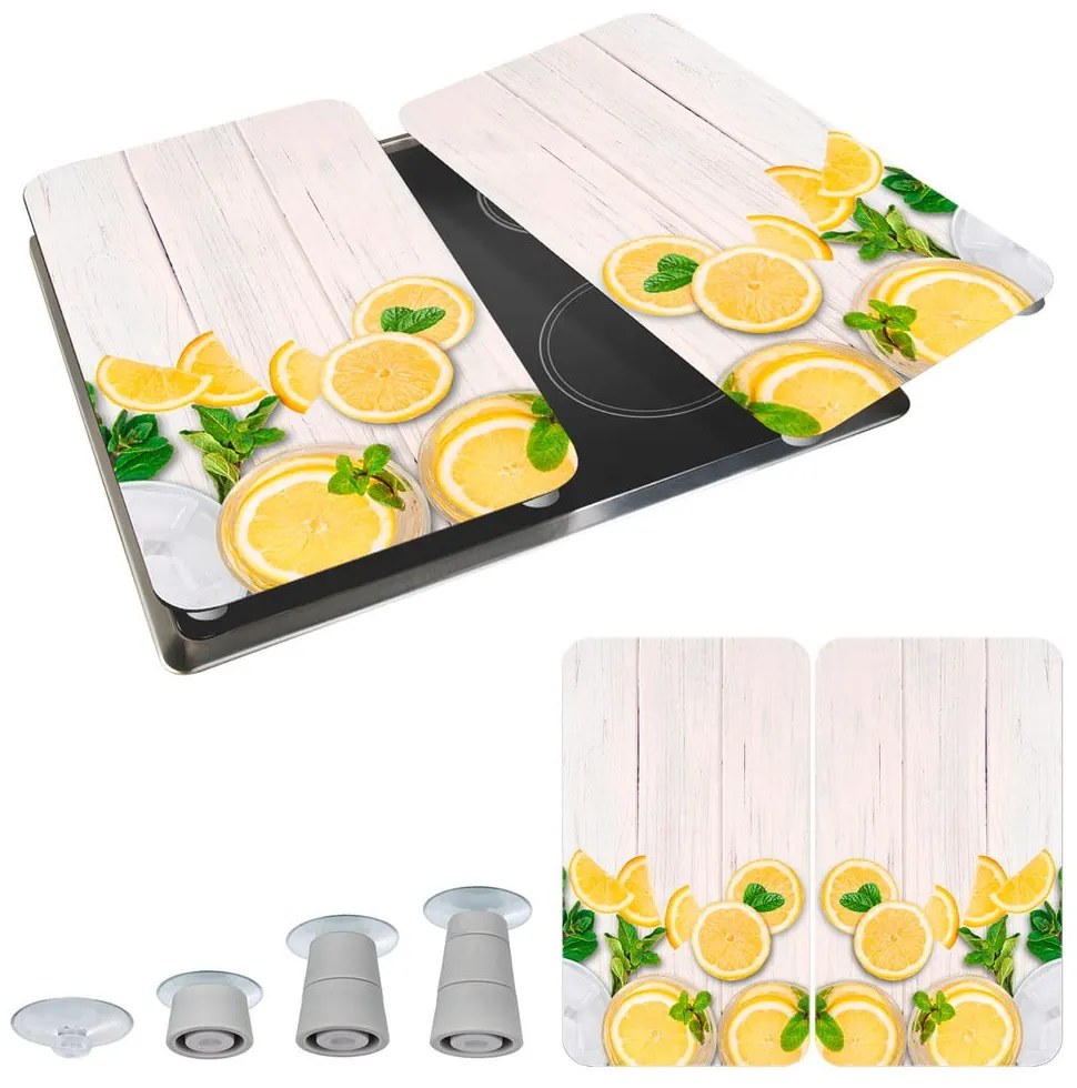 Protecții de aragaz 2 buc. din sticlă temperată 52x30 cm Lemons – Wenko