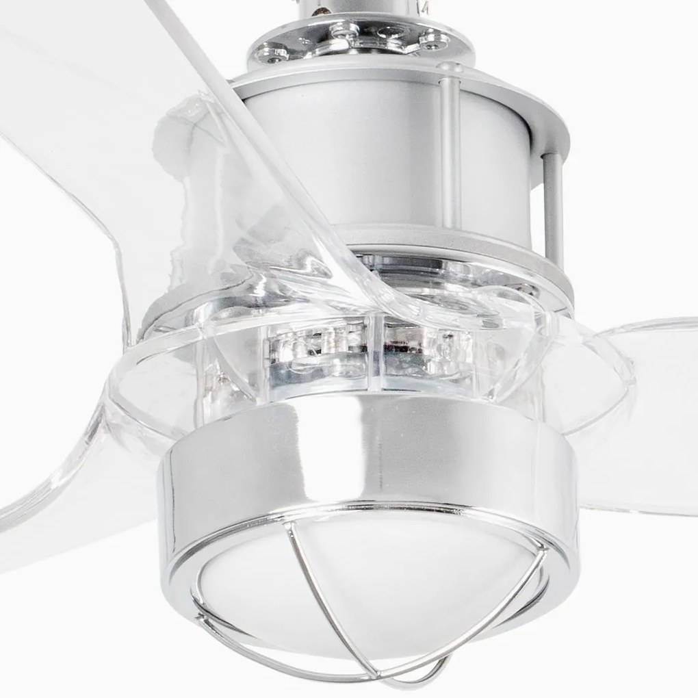 Lustra cu Ventilator si telecomanda JUST FAN XS LED crom/transparent