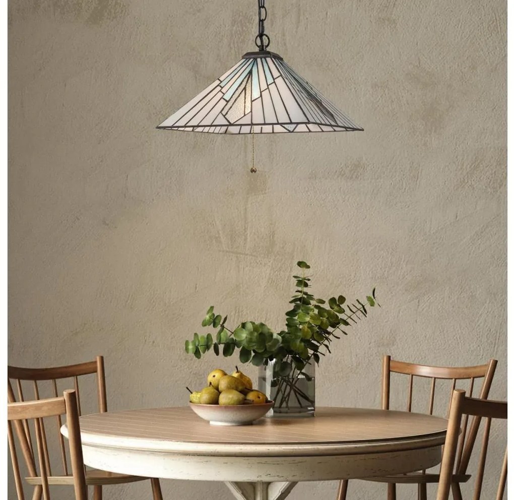 Elstead TF-ALDERLEY-P - Candelabru Tiffany ALDERLEY pe lanț, 1xE27/60W/230V