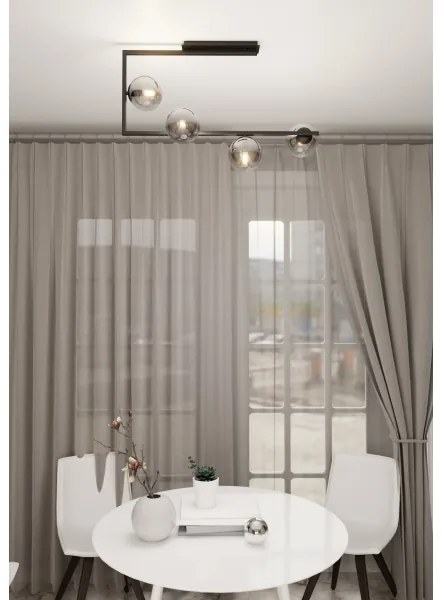 Lustră pe tijă SOMA 4xE14/10W/230V negru/gri