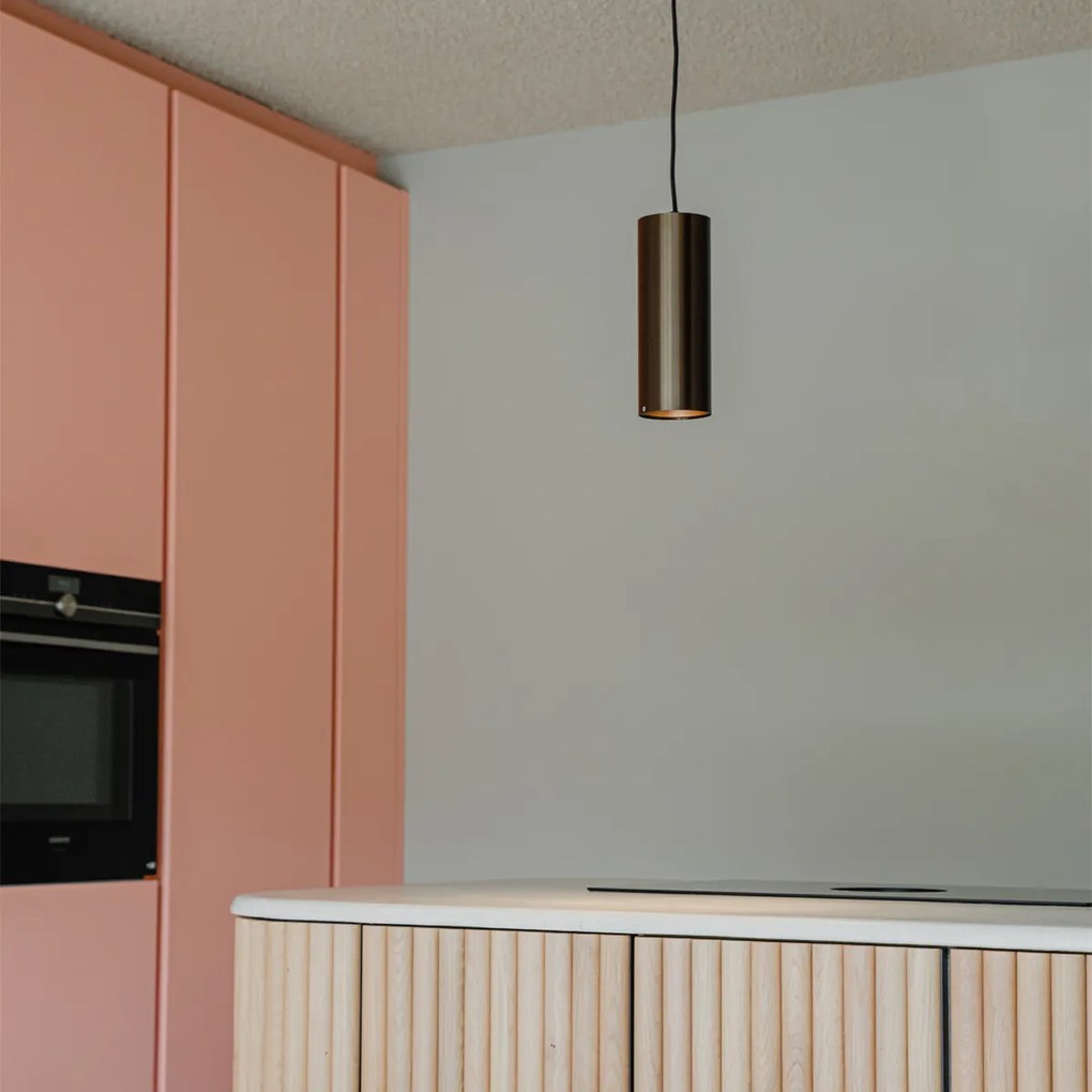 Lampă suspendată de design bronz închis - Tubo