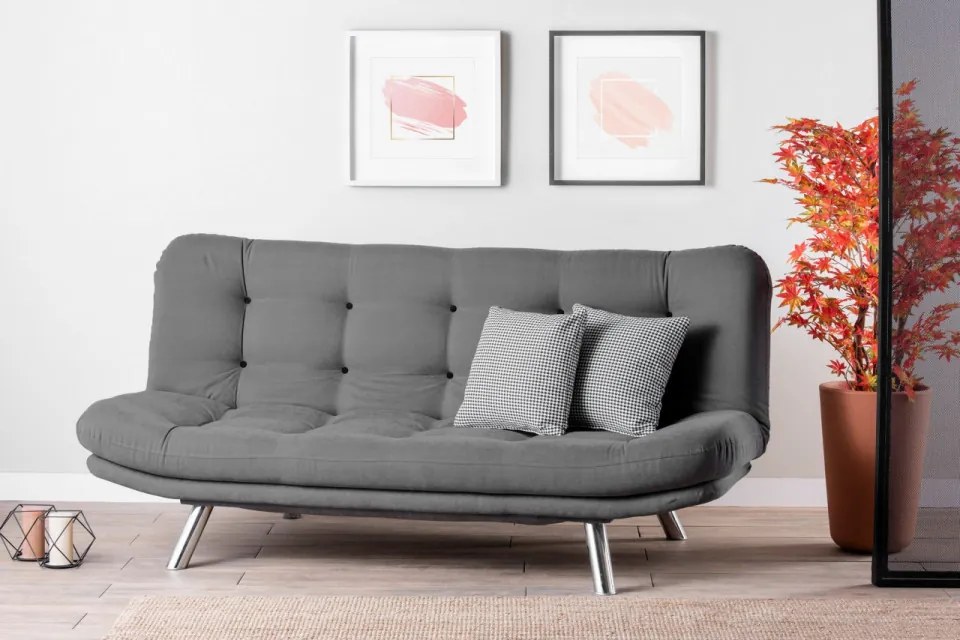 Canapea Extensibilă cu 3 Locuri Misa Sofabed, Gri
