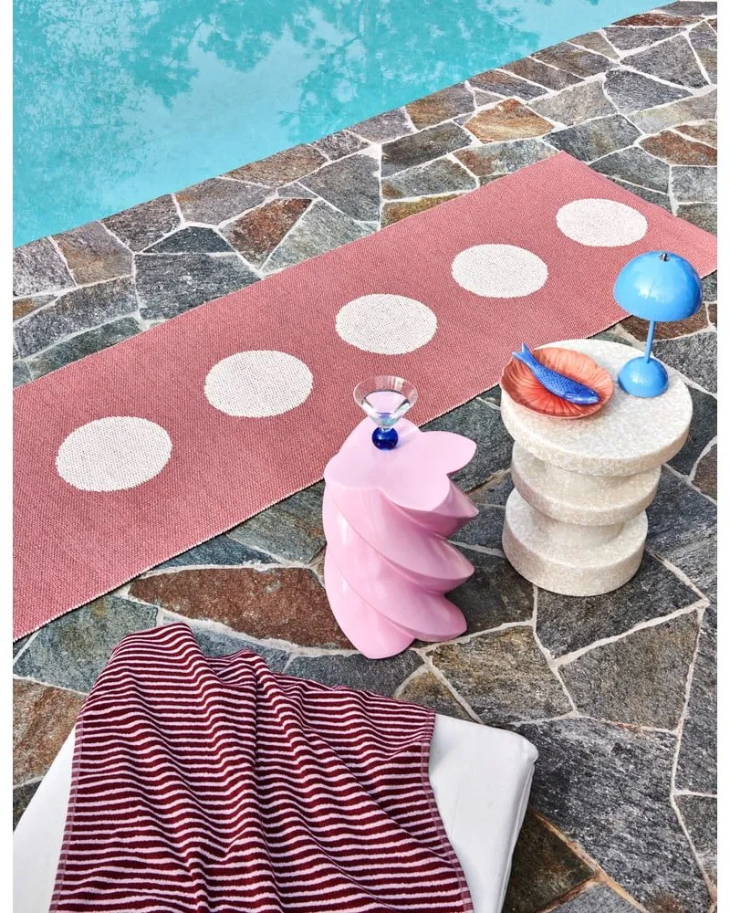 Covor pentru exterior și interior roșu deschis 70x50 cm Vera Pop Blush – Pappelina