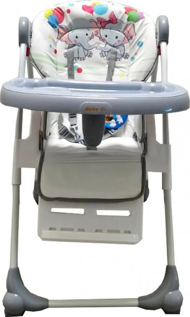 Scaun de masa pentru copii si bebe Baby Care™ CC reglabil in 3 trepte, Pliabil, Centura de siguranta, Sezut comfortabil, Masuta detasabila, Pozitie