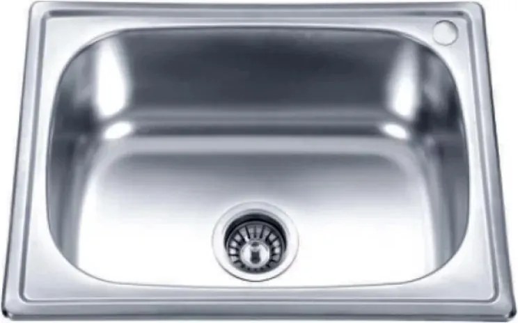 Chiuveta inox Inter Ceramic Alpaca cu o cuva fara picurator finisaj inox lucios 63x47 cm