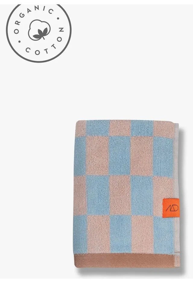 Prosop albastru/roz din bumbac organic 50x90 cm Retro – Mette Ditmer Denmark
